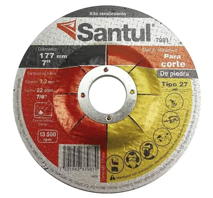 Disco abrasivo 7 corte de piedra, tipo 27 1/8 alto rendimiento