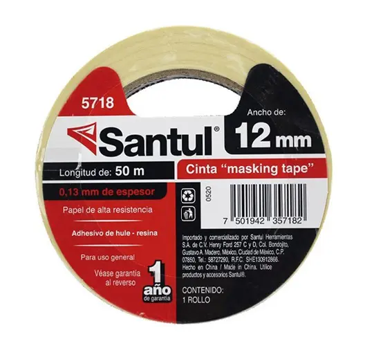 Cinta masking tape 12mm 1/2" 50m