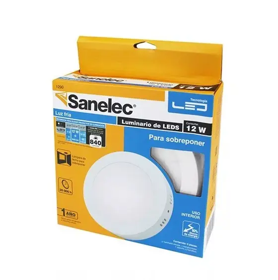 Lámpara circular s/poner 12W luz fría