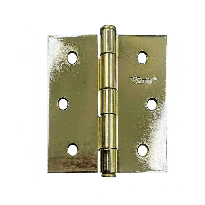 Bisagra 3x3 acero latonado cabeza plana perno remachado