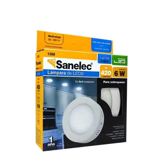 Lámpara circular s/poner 6W luz fría