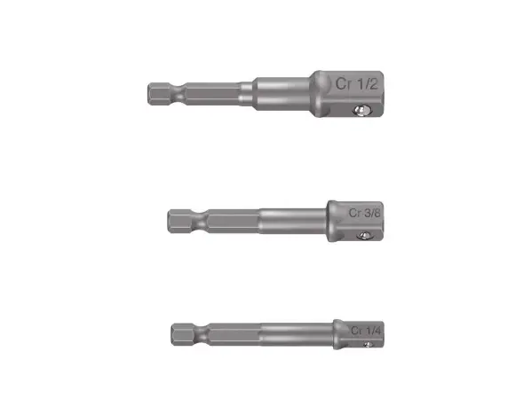 Juego de 3 adaptadores para dados de 1/4", 3/8" y 1/2" SANTUL