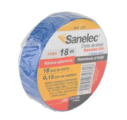 Cinta de aislar azul 19mmx18m