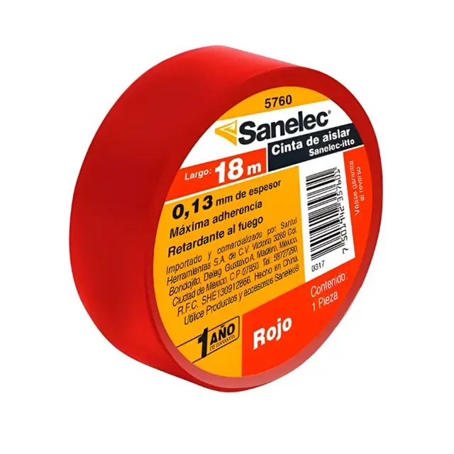 Cinta de aislar roja 19mmx18m