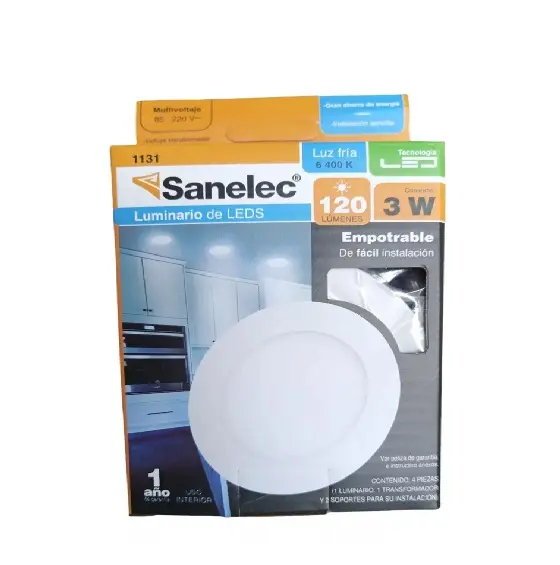 Lámpara circular 3W 3 leds luz fría