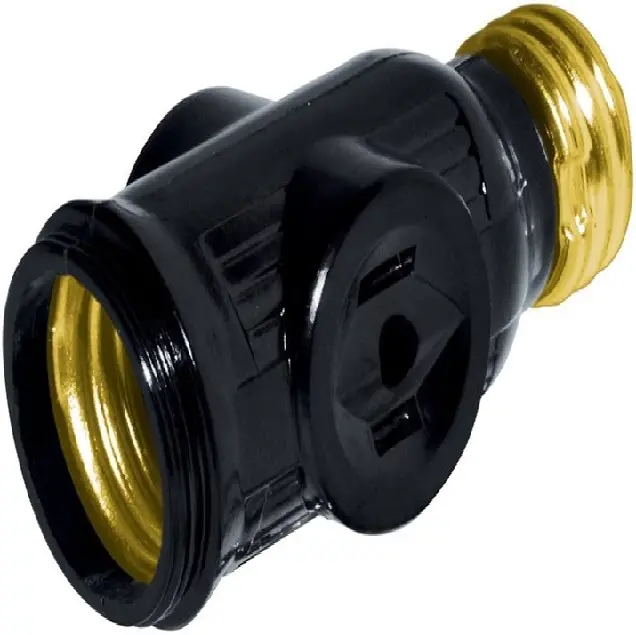 Portalámpara c/doble contacto baquelita, negra granel