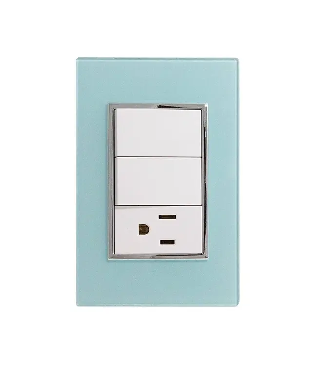 Placa Venecia Aqua contacto y apagador doble