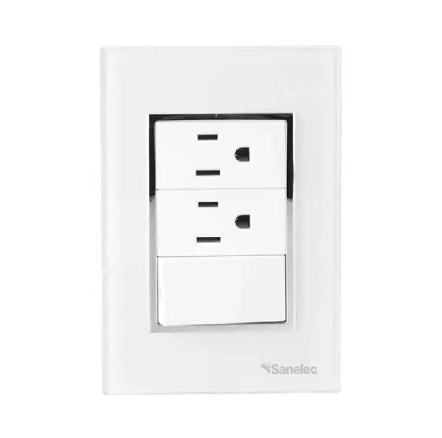 Placa Venecia Blanco apagador y contacto doble