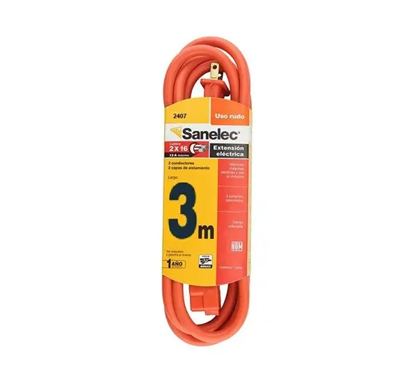 Extensión uso rudo 3 m naranja 2x16