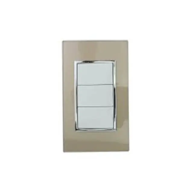 Placa Venecia Champagne apagador triple