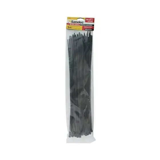 Cinchos plásticos 4.8 x 350 mm color negro 50 pz precio x bolsa