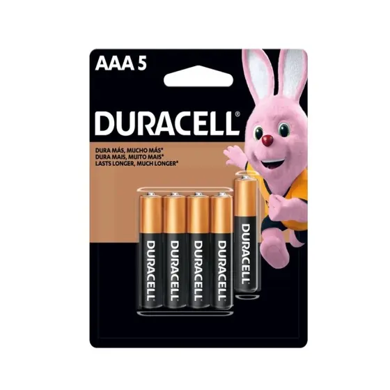 PILA ALCALINA AAA DURACELL PROMOPACK C/5 PZAS PAQUETE