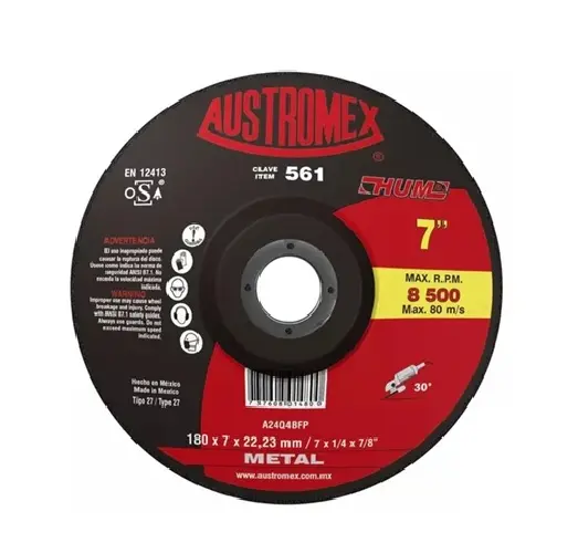 DISCO T-27 7"X1/8"X7/8" PARA CORTE DE METAL (HUM)