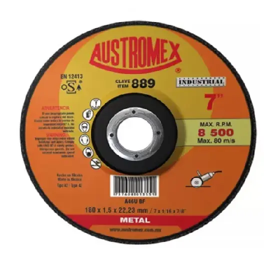 DISCO PARA CORTE DE METAL 7"X1/16"X7/8" SUPER DELGADO TIPO 42 (INDUSTRIAL)