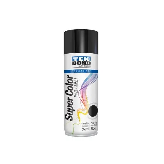PINTURA EN AEROSOL USO GENERAL SUPER COLOR 350ML NEGRO BRILLANTE