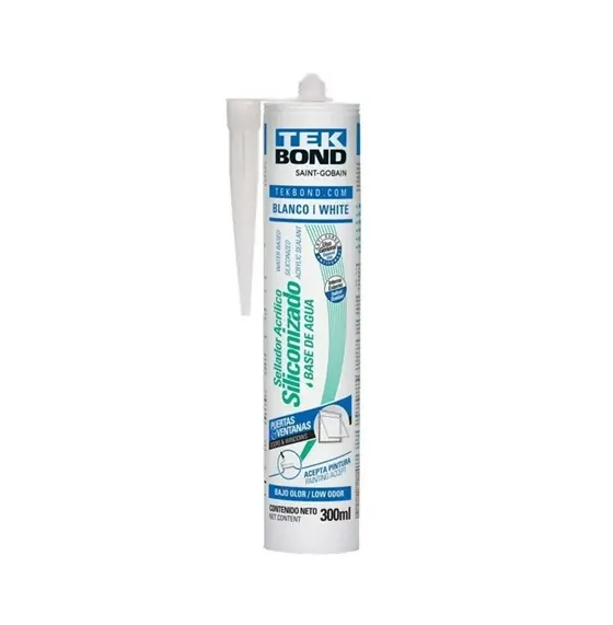 SELLADOR ACRILICO SILICONIZADO PUERTAS Y VENTANAS BLANCO 300 ML