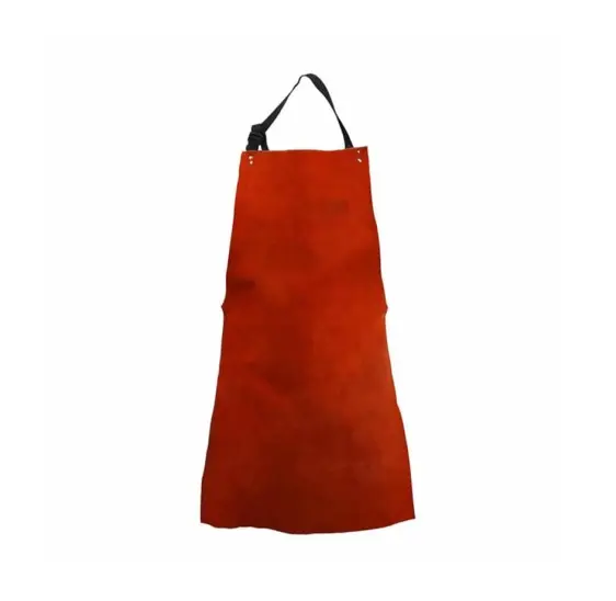 MANDIL CUERO CON BROCHE CUELLO Y CINTURA