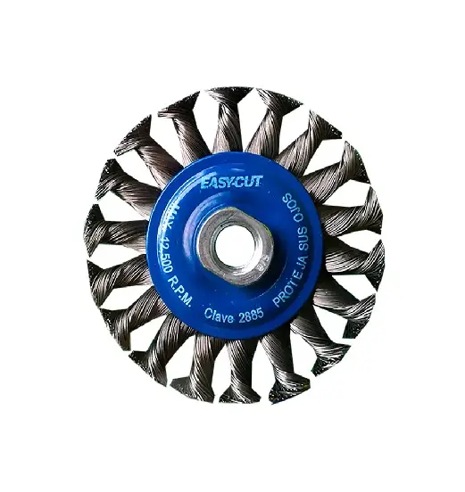 CARDA CIRCULAR ALAMBRE TRENZADO 4"X0.014"X5/8-11HX3/8" ACERO AL CARBON EASY-CUT