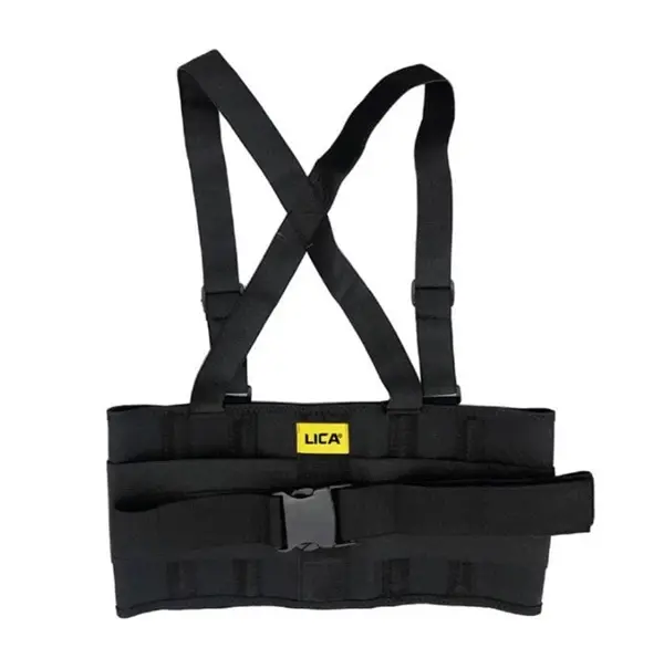 FAJA SACROLUMBAR ELASTICA DE 4" CON TIRANTES Y TERCER CINTURON 100% POLIESTER TALLA MD