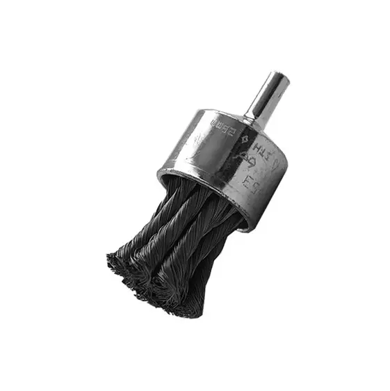 CARDA BROCHA ALAMBRE TRENZADO 7/8"X0.014"X1/4" ACERO AL CARBON CON VASTAGO TENAZIT