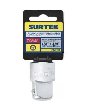 ADAPTADOR 1/2" HEMBRA A 3/4 MACHO P/DADO CUADRO 1/2"