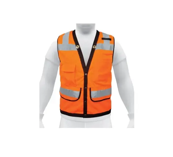 CHALECO DE SEGURIDAD REFORZADO CON BOLSAS NARANJA MEDIANO