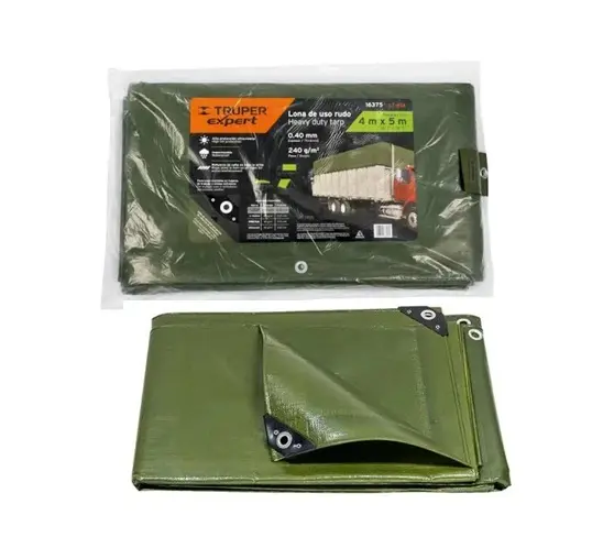 LONA TRUPER 4 X 5 METROS USO RUDO VERDE OLIVO EXPERT