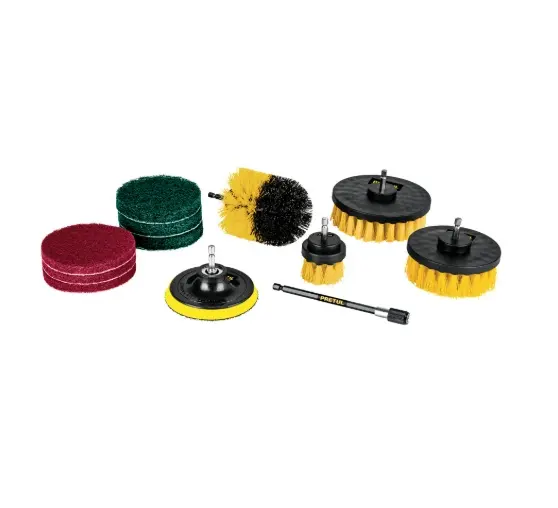JUEGO 12 ACCESORIOS DE LIMPIEZA Y ASENTADO P/TALADRO PRETUL