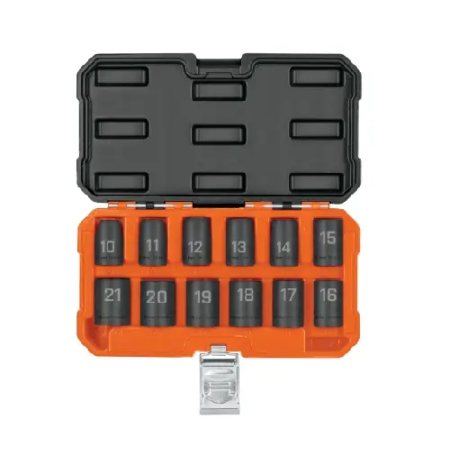 JUEGO 12 DADOS 1/2' IMPACTO PROTECCION PLASTICA 6P MM