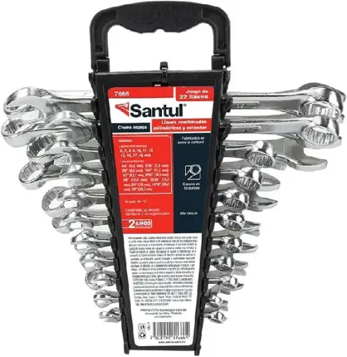 [7666 ST376664] Llaves combinadas juego de 22 pz, estándar y milimétricas