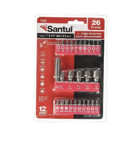 [7476 ST374769] Juego de 26 puntas para desarmador medidas 1" X 1/4"