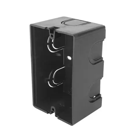 [4353 SE343536] Caja tipo chalupa 2x4 plástico rectangular negro