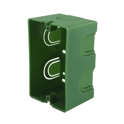 [4354 SE343543] Caja tipo chalupa 2x4 plástico rectangular verde