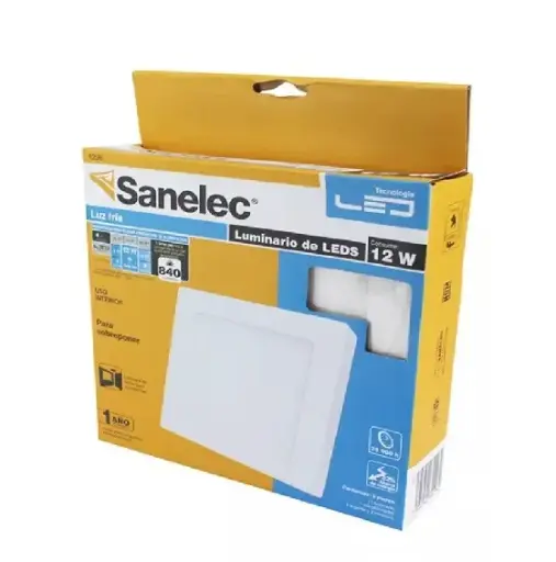 [1296 SE312969] Lámpara cuadrada s/poner 12W luz fría