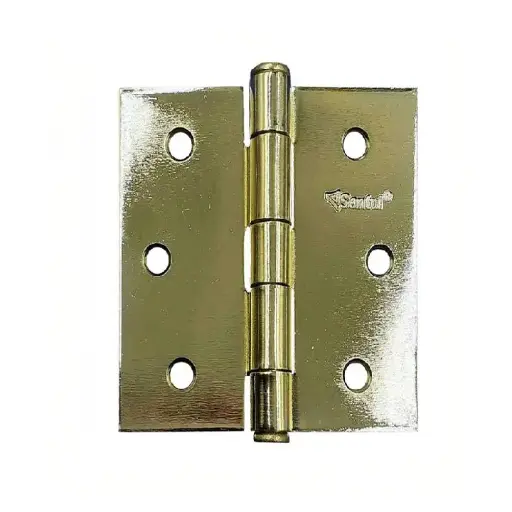 [6940 ST369406] Bisagra 3x3 acero latonado cabeza plana perno remachado