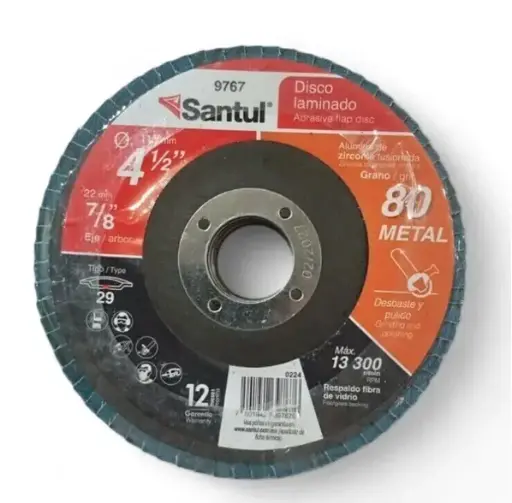 [9767 ST397676] Disco laminado 4-1/2" x 7/8" zirconia, grano 80