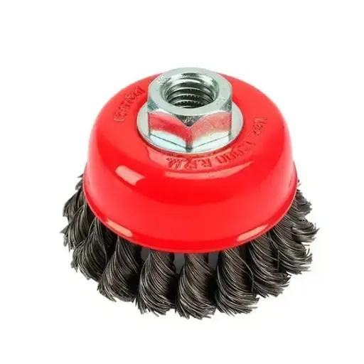 [8590 ST385901] Carda de copa 3 p/esmeriladora entrada 5/8 alambre trenzado