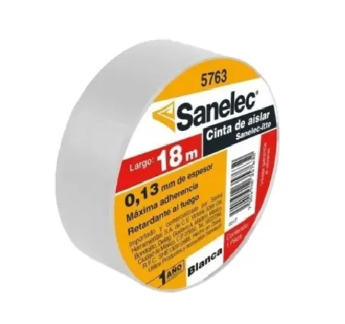 [5763 SE357632] Cinta de aislar blanca 19mmx18 m