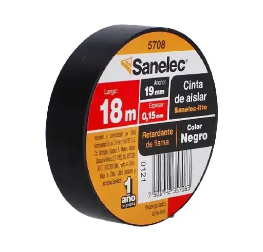 [5708 SE357083] Cinta de aislar negra 19mmx18m