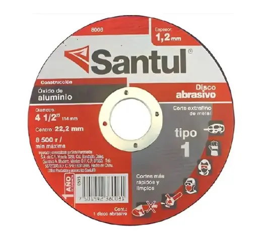 [8008 ST380081] Disco abrasivo 4 1/2 corte extrafino de metal, tipo 1, 1.2m
