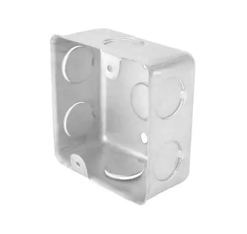 [4357 SE343574] Caja tipo chalupa de 3 X 3 cuadrada lamina de acero
