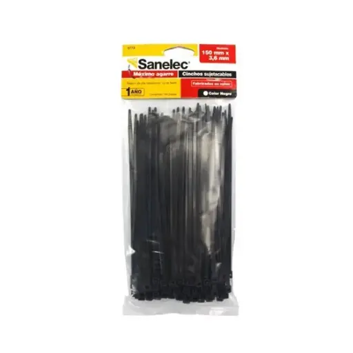 [5773 SE357731] Cinchos plásticos 3.6 x 150 mm color negrol 100 pz precio x bolsa