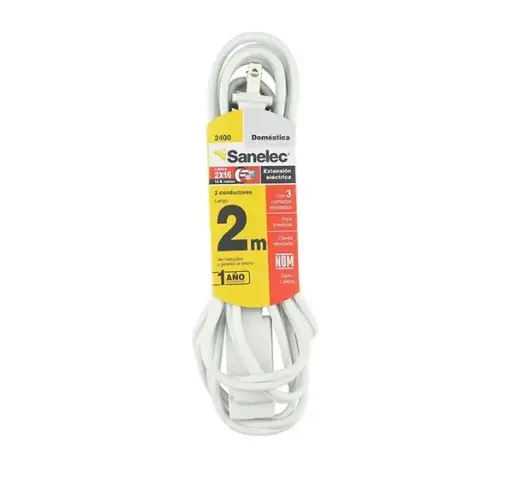 [2400 SE324009] Extensión doméstica 2 m blanca 2x16