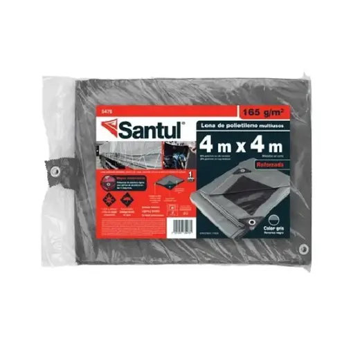 [5476 ST354761] Lona uso pesado gris 4 x 4 m