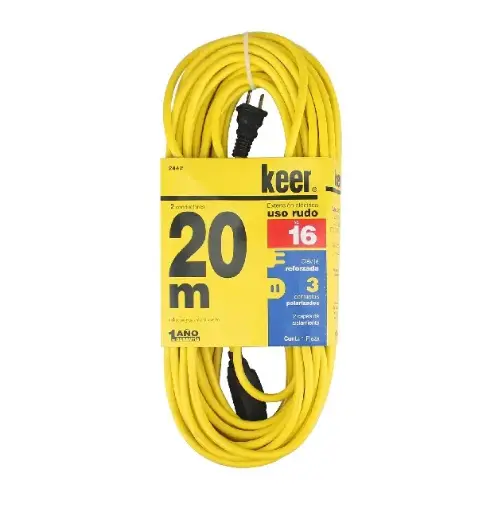 [2442 KR324429] Extensión uso rudo 20 m 5 amps. 2 cond.