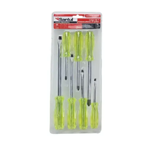 [8711 ST387110] Desarmadores de golpe mango de acetato jgo 7 pz std y ph