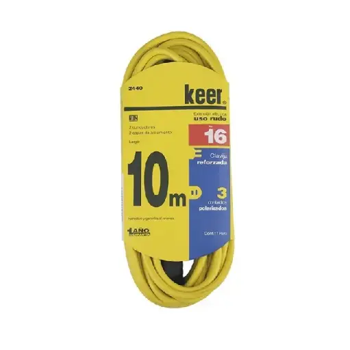 [2440 KR324405] Extensión uso rudo 10 m 7 amps. 2 cond.