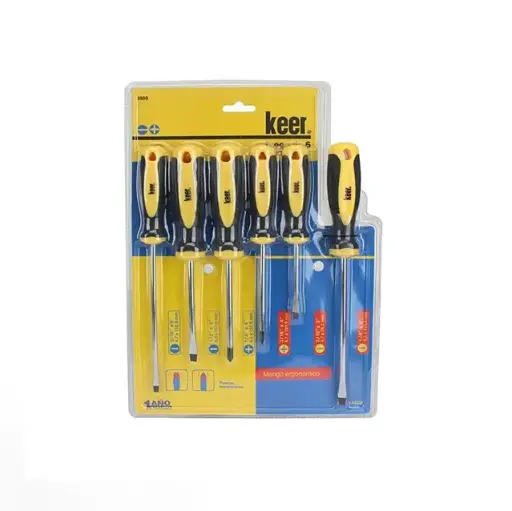 [6999 KR369994] Desarmador juego 6 pzs mango bimaterial