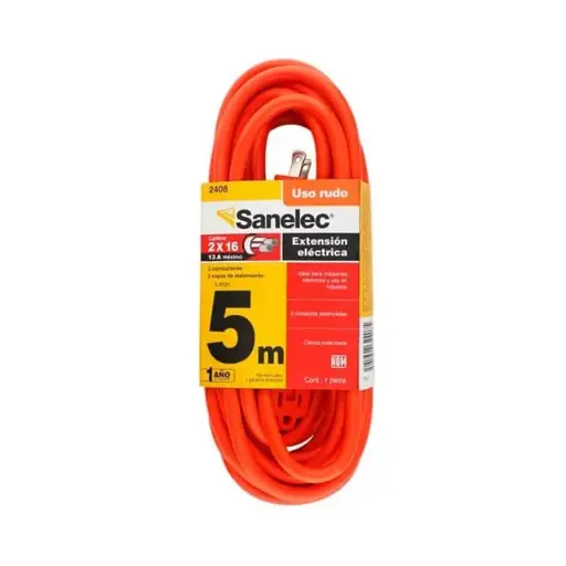 [2408 SE324085] Extensión uso rudo 5 m naranja 2x16