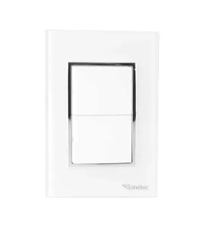[4475 SE344755] Placa Venecia Blanco apagador doble